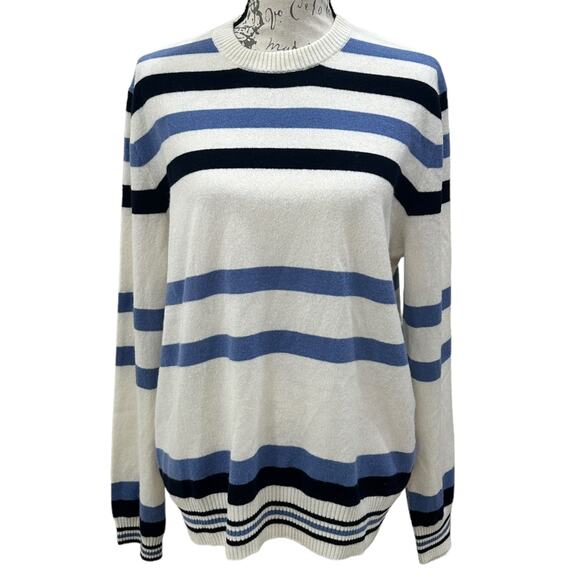 NWT NAADAM Cashmere Striped Crewneck Sweater - Picture 3 of 8
